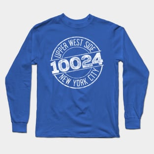 Upper West Side 10024 (White print) Long Sleeve T-Shirt